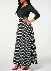 Stylish Crepe Polka Black Anarkali Kurti-thumb2