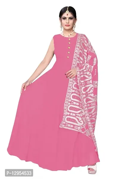 Trendy Georgette Gown with Dupatta-thumb2