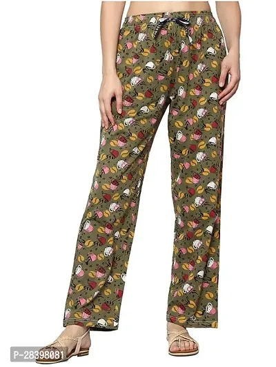 SeLSIa Trendy Women Womens 100% Cotton Loungwear Pyjama Pants-Packs of 1 Green Color-thumb0