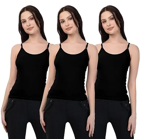 Stylish Pure Cotton Camisoles - Pack Of 3