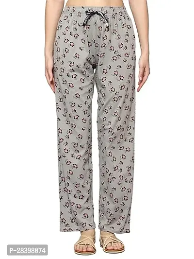 SeLSIa Trendy Women Womens 100% Cotton Loungwear Pyjama Pants-Packs of 1 Grey Color-thumb0