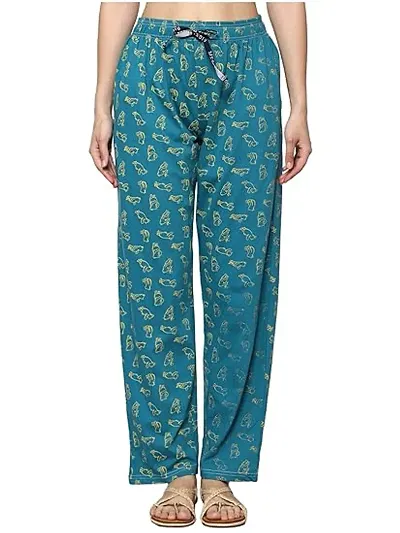 SeLSIa Trendy Women Womens 100% Cotton Loungwear Pyjama Pants-Packs of 10 Blue Color