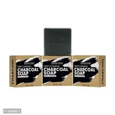 Natural Charcoal Handmade Soap Reduce Acne  Blackheads  A Treat for Skin  Soul combo pack of 3