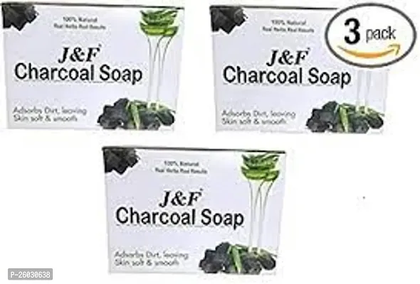 HandMade Activated Charcoal Soap 100% Natural, Removes Blackheads  Dead Skin, Brightens dull skin  Combo Pack For Naturally Beautiful Charcoal bathing Soap (100 Gm) pack of 3