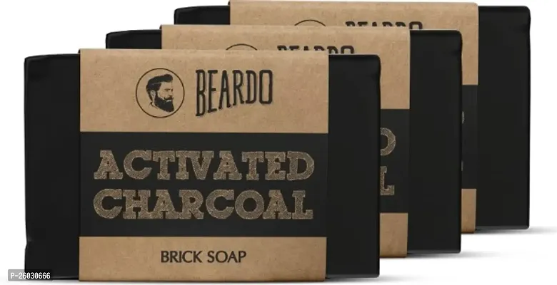 HandMade Activated Charcoal Soap 100% Natural, Removes Blackheads  Dead Skin, Brightens dull skin  Combo Pack For Naturally Beautiful Charcoal bathing Soap (100 Gm) pack of 3-thumb0