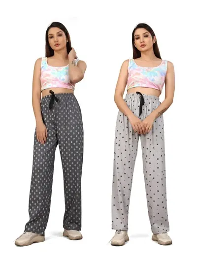 Classic Cotton Printed Nighty Pyjama for Women, Pack of 2