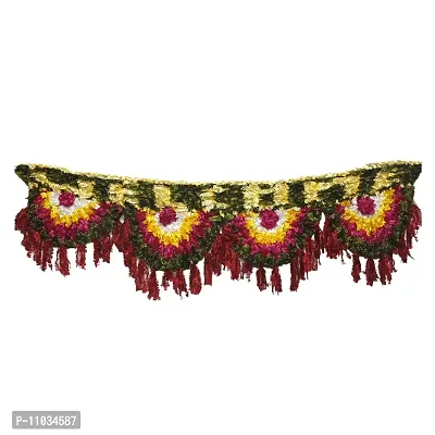 Ecommall Toran for Entrance Door Flower Latest Design Bandarwal Traditional Wall Hanging Main Door Welcome Home, Temple, Office Diwali Decoration - 36 Inch/3 Feet Length-thumb3