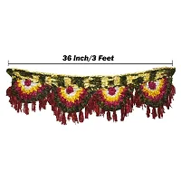 Ecommall Toran for Entrance Door Flower Latest Design Bandarwal Traditional Wall Hanging Main Door Welcome Home, Temple, Office Diwali Decoration - 36 Inch/3 Feet Length-thumb3