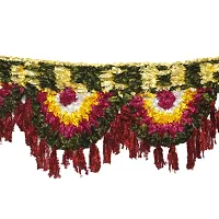 Ecommall Toran for Entrance Door Flower Latest Design Bandarwal Traditional Wall Hanging Main Door Welcome Home, Temple, Office Diwali Decoration - 36 Inch/3 Feet Length-thumb1