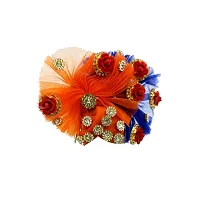 Ecommall Laddu Gopal Pagdi Size 3 Number Accessories Designer Pagri Mukut Shringar Set Crown for Ladoo Gopal, Kanha Ji Mukut Pagadi Combo (Set of 3)-thumb2