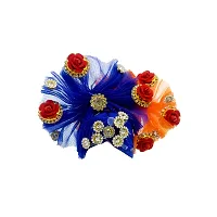 commall Laddu Gopal Pagdi Size 4 Number Accessories Designer Pagri Mukut Shringar Set Crown for Ladoo Gopal, Kanha Ji Mukut Pagadi Combo (Set of 3)-thumb2