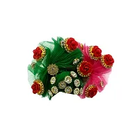 Ecommall Laddu Gopal Pagdi Size 5 Number Accessories Designer Pagri Mukut Shringar Set Crown for Ladoo Gopal, Kanha Ji Mukut Pagadi Combo (Set of 3)-thumb3