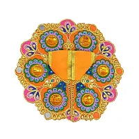 Ecommall Laddu Gopal Dress Size 1 with Pagdi Accessories Poshak, Mukut, Mala, Bansuri Combo Set for Janmashtami, Rakhi  Diwali Heavy Fancy Dress Size: Diameter: 5 Inch (Pack of 4)-thumb1