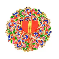 Ecommall Laddu Gopal Dress Size 4 no with Pagdi Accessories Poshak, Mukut, Mala, Bansuri Combo Set for Janmashtami, Rakhi  Diwali Heavy Fancy Dress Size: Diameter: 8 Inch (Pack of 4)-thumb4