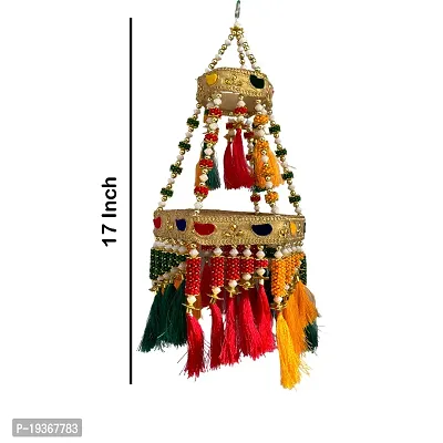 Ecommall Jhumar/Jhoomar Wall Hanging Latkan, Jhalar for Home Decoration Diwali Toran  (17 inch X 6 inch)-thumb2