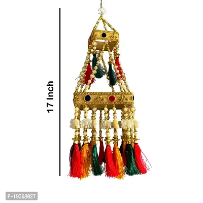 Ecommall Jhumar/Jhoomar Wall Hanging Latkan, Jhalar for Home Decoration Diwali Toran  (17 inch X 6 inch)-thumb3