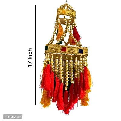 Ecommall Jhumar/Jhoomar Wall Hanging Latkan, Jhalar for Home Decoration Diwali Toran  (17 inch X 6 inch)-thumb3