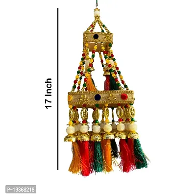 Ecommall Jhumar/Jhoomar Wall Hanging Latkan, Jhalar for Home Decoration Diwali Toran  (17 inch X 6 inch)-thumb4