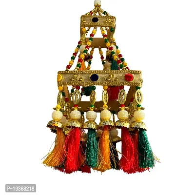 Ecommall Jhumar/Jhoomar Wall Hanging Latkan, Jhalar for Home Decoration Diwali Toran  (17 inch X 6 inch)-thumb2