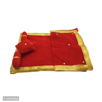 Ecommall Laddu Gopal Bed with Blanket Size no. 0 to 4 Velvet Rajai Bister Winter Woolen Bed Set