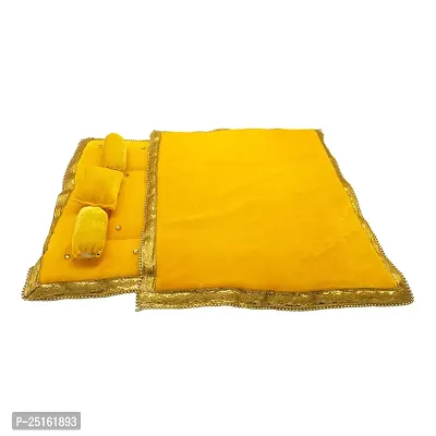 Ecommall Laddu Gopal Bed with Blanket Size 4, 5, 6, 7, 8 no. Velvet Rajai Bister Winter Bed Set-thumb0