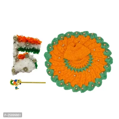 Laddu Gopal Woolen Sweater Dress Size 0 with Accessories Pagdi and Bansuri Winter Khana ji Clothes Combo Poshak-thumb0