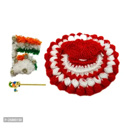 Laddu Gopal Winter Sweater Dress Size 5 with Accessories Pagdi and Bansuri Woolen Khana ji Clothes Combo Poshak-thumb0