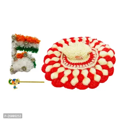 Laddu Gopal Winter Sweater Dress Size 6 with Accessories Pagdi and Bansuri Woolen Khana ji Clothes Combo Poshak