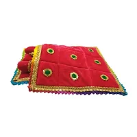 Laddu Gopal Asan/Blanket Takiya Aasan Set God Idol Cushion/Gadda Bed Cum Asan Set for Ganesh ji, Mata Rani ji, Saibaba Asan Size ndash; 9 * 6 Inches-thumb1