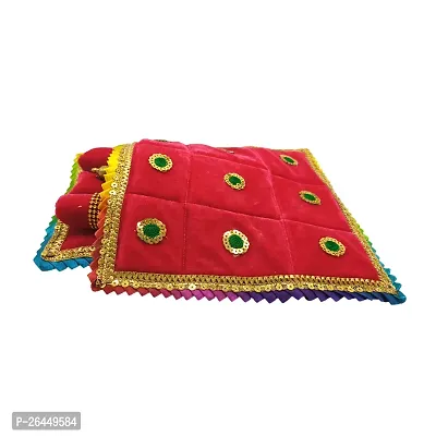 Laddu Gopal Asan/Blanket Takiya Aasan Set God Idol Cushion/Gadda Bed Cum Asan Set for Ganesh ji, Mata Rani ji, Saibaba Asan Size ndash; 9 * 6 Inches-thumb2