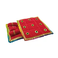 Laddu Gopal Asan/Blanket Takiya Aasan Set God Idol Cushion/Gadda Bed Cum Asan Set for Ganesh ji, Mata Rani ji, Saibaba Asan Size ndash; 9 * 6 Inches-thumb4