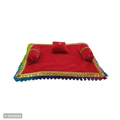 Laddu Gopal Asan/Blanket Takiya Aasan Set God Idol Cushion/Gadda Bed Cum Asan Set for Ganesh ji, Mata Rani ji, Saibaba Asan Size ndash; 9 * 6 Inches-thumb4