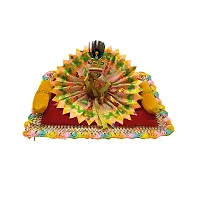 Ecommall Laddu Gopal Asan/Blanket Takiya Aasan Set God Idol Cushion/Gadda Bed Cum  Velvet Asan Set for Ganesh ji, Mata Rani ji, Saibaba Asan Size ndash; 9 * 6 Inches-thumb2