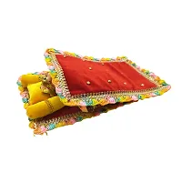 Ecommall Laddu Gopal Asan/Blanket Takiya Aasan Set God Idol Cushion/Gadda Bed Cum  Velvet Asan Set for Ganesh ji, Mata Rani ji, Saibaba Asan Size ndash; 9 * 6 Inches-thumb3