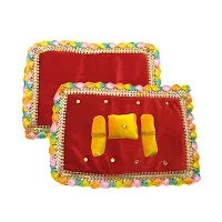 Ecommall Laddu Gopal Asan/Blanket Takiya Aasan Set God Idol Cushion/Gadda Bed Cum  Velvet Asan Set for Ganesh ji, Mata Rani ji, Saibaba Asan Size ndash; 9 * 6 Inches-thumb4