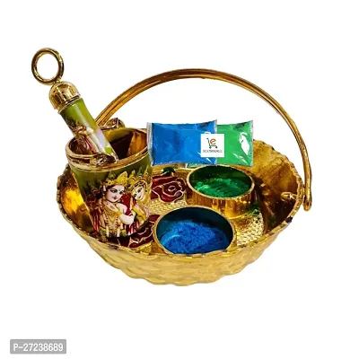 Ecommall Laddu Gopal Pichkari Balti Combo Set Holi Item Tray Bowls  Bucket Toys Accessories for Krishna, Gopal ji, Khana ji Pichkari Bucket Toys (Plastic)