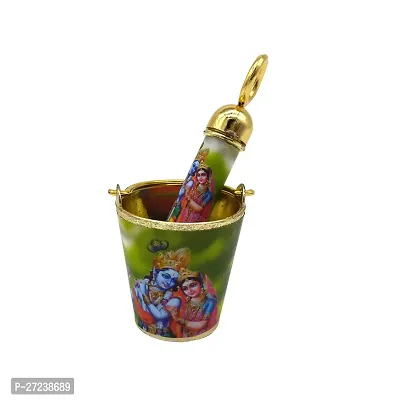 Ecommall Laddu Gopal Pichkari Balti Combo Set Holi Item Tray Bowls  Bucket Toys Accessories for Krishna, Gopal ji, Khana ji Pichkari Bucket Toys (Plastic)-thumb2