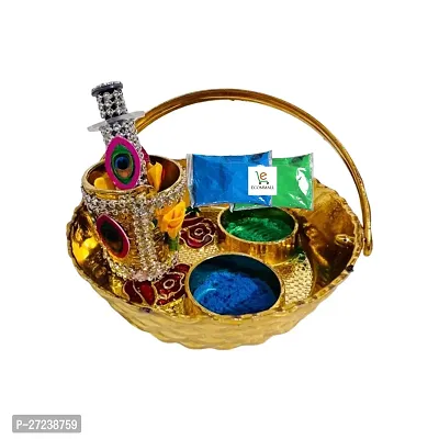 Ecommall Laddu Gopal Pichkari Balti Combo Set Holi Item Tray Bowls  Bucket Toys Accessories for Krishna, Gopal ji, Khana ji Pichkari Bucket Toys (Plastic)