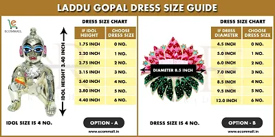 Ecommall Laddu Gopal Dress Size 2 Cotton Summer Clothes Combo Set of 4-thumb2