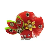 Laddu Gopal Pagdi Size 1 No Accessories Set Designer Pagri Mukut Shringar Set for Krishna (Set of 3)-thumb1