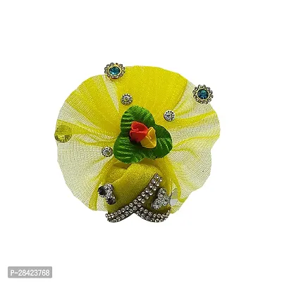 Laddu Gopal Mukut Size 2 No Accessories Set Designer Pagdi /Pagri Shringar Set for Krishna (Set of 3)-thumb3