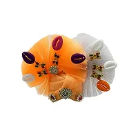 Laddu Gopal Mukut Size 3 No Accessories Set Designer Pagdi /Pagri Shringar Set for Krishna (Set of 3)-thumb2