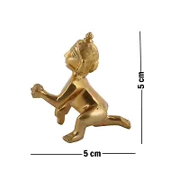 Ecommall Laddu Gopal Idol Size 0 Brass Statue Khana ji Murti Pital God Krishna Thakur ji Decorative Showpiece-thumb1