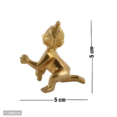 Ecommall Laddu Gopal Idol Size 0 Brass Statue Khana ji Murti Pital God Krishna Thakur ji Decorative Showpiece-thumb2