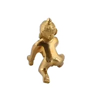 Ecommall Laddu Gopal Idol Size 0 Brass Statue Khana ji Murti Pital God Krishna Thakur ji Decorative Showpiece-thumb3