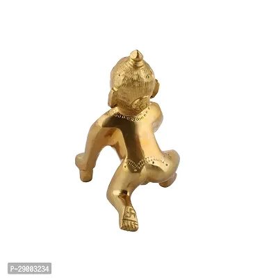 Ecommall Laddu Gopal Idol Size 0 Brass Statue Khana ji Murti Pital God Krishna Thakur ji Decorative Showpiece-thumb4