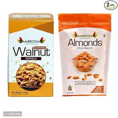 Almonds  Walnut Kernels 250g Combo of 2  California