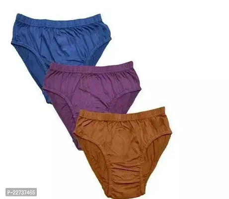 Stylish Multicoloured Cotton Solid Briefs For Women Pack Of 3