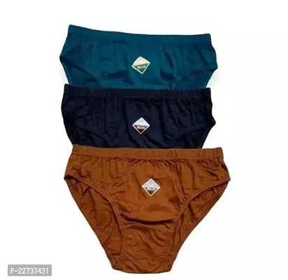 Stylish Multicoloured Cotton Solid Briefs For Women Pack Of 3-thumb0