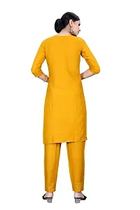 SHREE RAMDEV SILK MILLS Women's Relaxed Rayon Regular Woven Round Neck Kurta (Satari) Size :- Small-thumb3